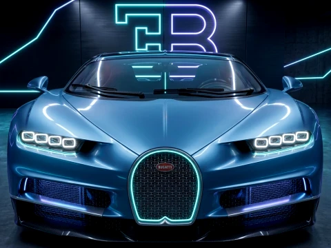 Bugatti Chiron gestileerd 3D Model