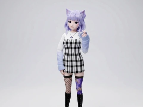 3D Anime Charakter s&uuml;&szlig;es M&auml;dchen f&uuml;r Blender 3D Modell