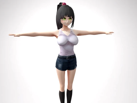Anime karakterJanna meisje - Unity 3D 3D Model
