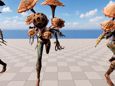 Fungal Humanoid Creature Fantasy Horror Character 3D Model