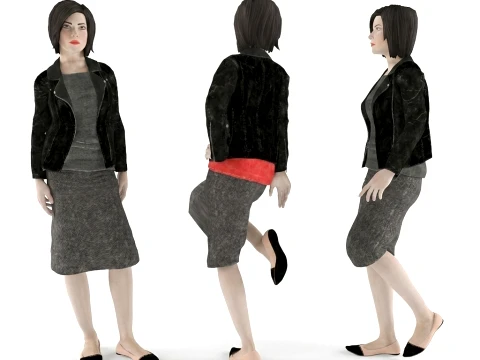 İş Kadını Karakteri Çoklu Poz 3D Model