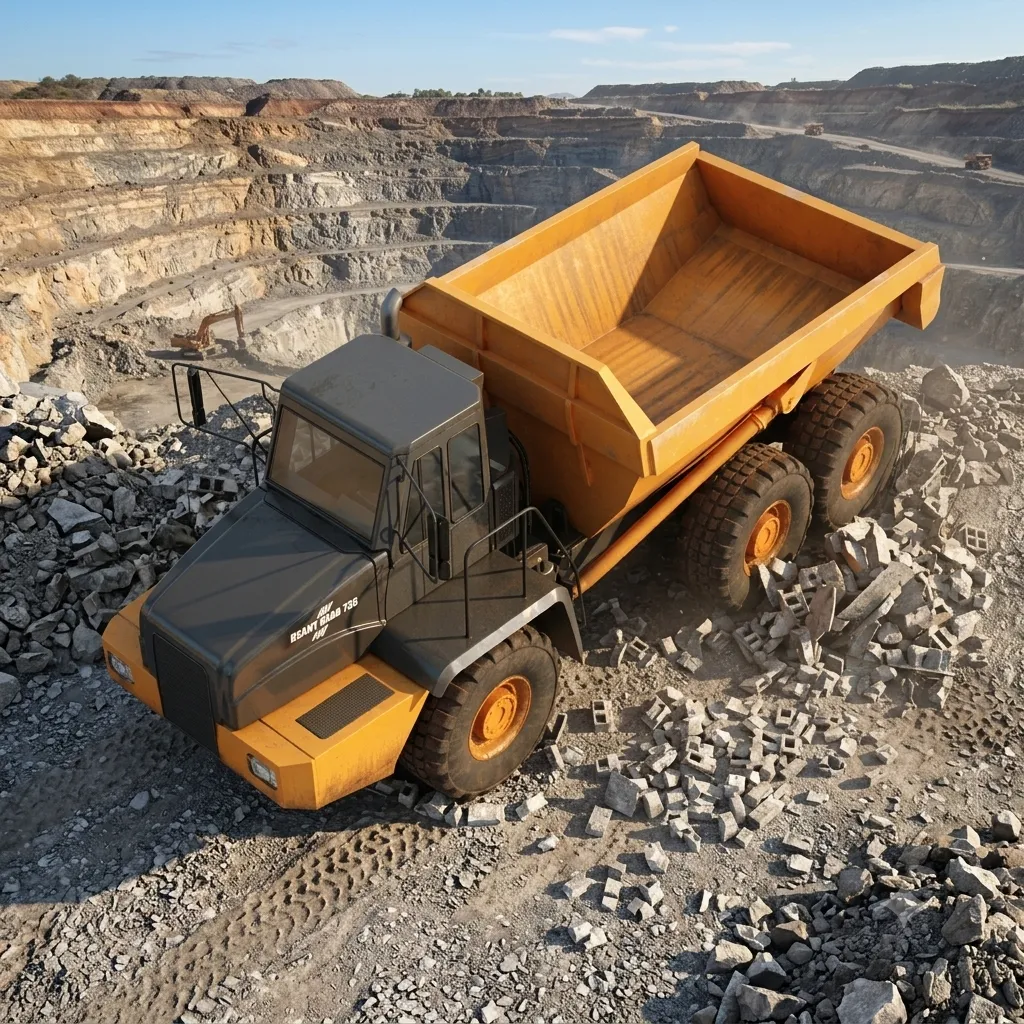 Heavy Dump Truck Mining Vehicle 3D Model .c4d .max .obj .3ds .fbx .stl .blend 