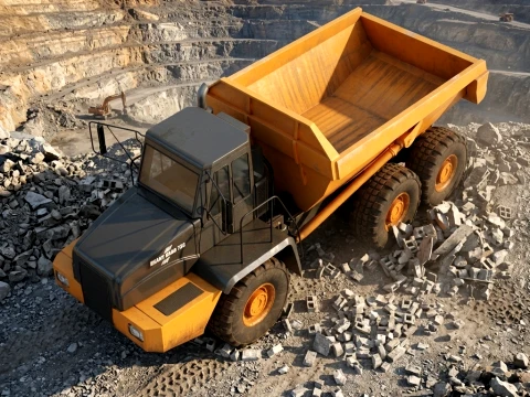 Heavy Dump Truck Mining Vehicle 3D Model