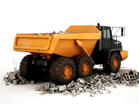 Heavy Dump Truck Mining Vehicle 3D Model
