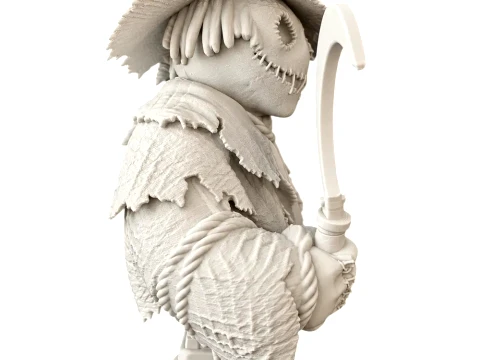 253D Printed Creepy Scarecrow Bust - Halloween Decor 3D Model