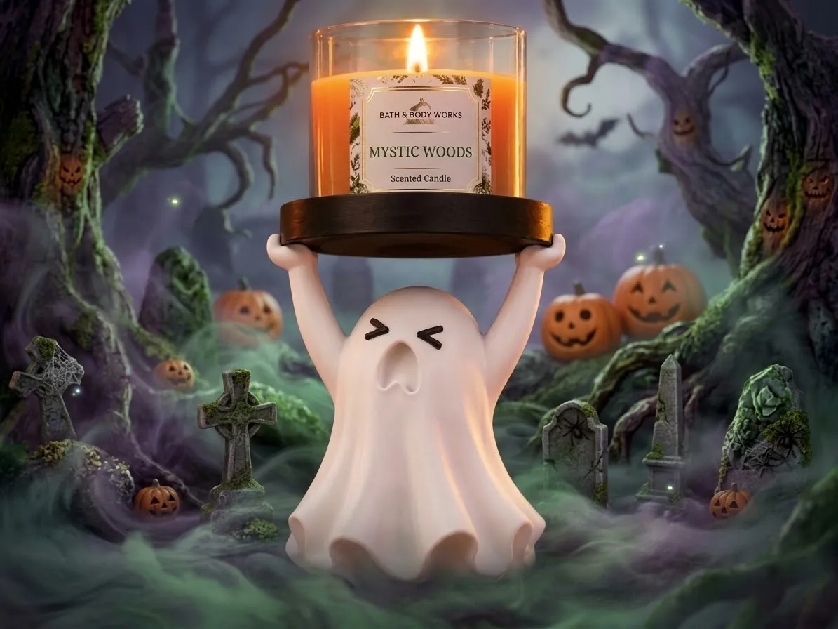 23D Printed Cute Ghost Candle Holder - Halloween Decor 3D Print Model .c4d .max .obj .3ds .fbx .stl .blend