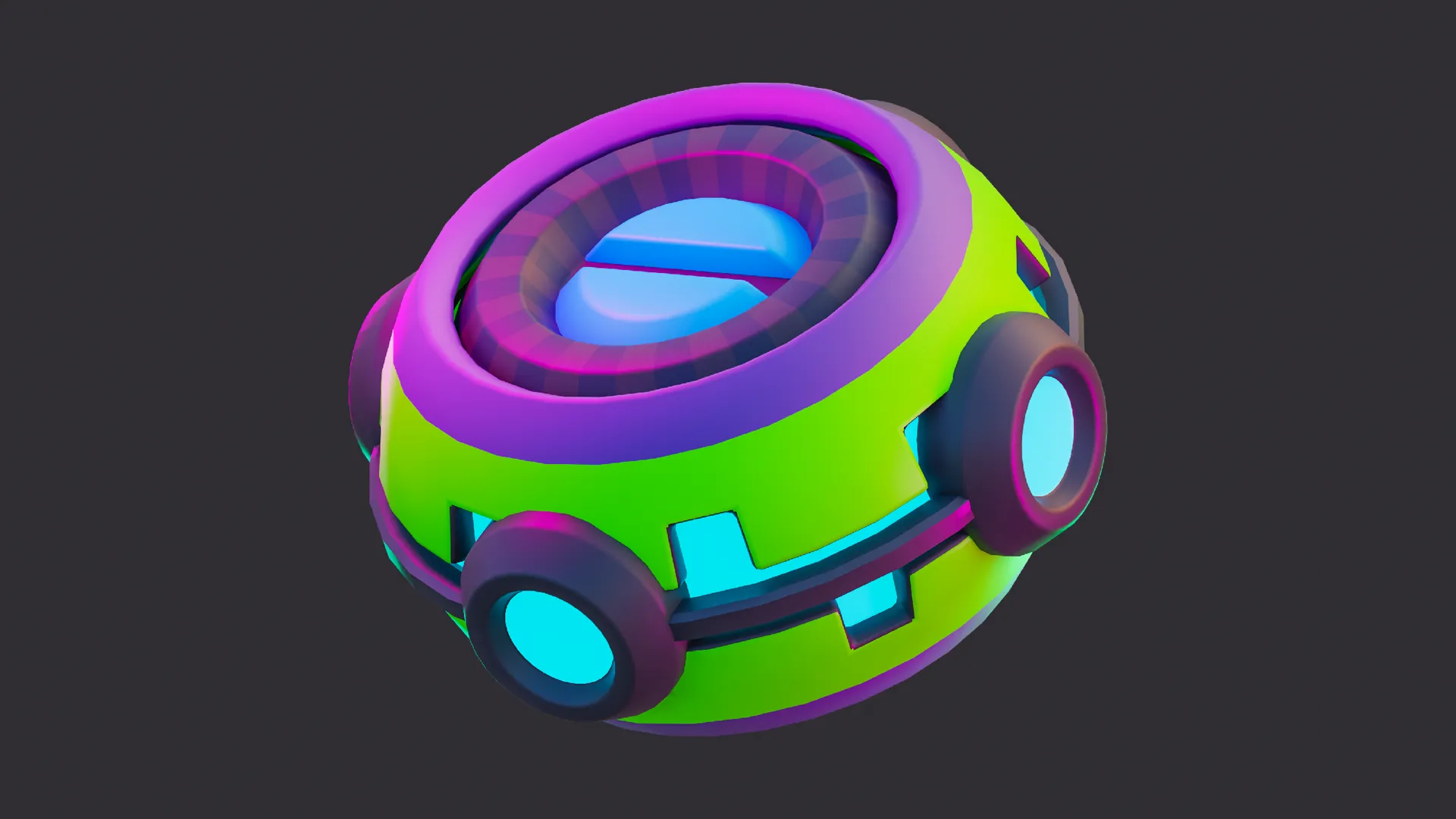 Low Poly Proximity Mine 3D Model .c4d .max .obj .3ds .fbx .stl .blend 