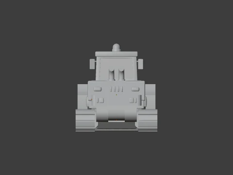 Low Poly Industrial Construction Bulldozer 3D Model
