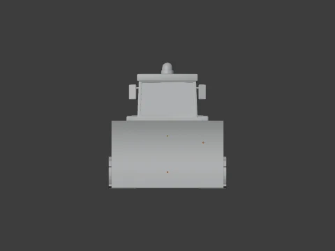 Low Poly Industrial Construction Bulldozer 3D Model