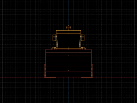Low Poly Industrial Construction Bulldozer 3D Model
