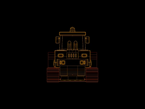 Low Poly Industrial Construction Bulldozer 3D Model