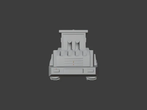Low Poly Construction Road Roller 3D Model