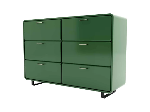 Modern Green 3-Tier 6-Drawer Chest Credenza 3D Model
