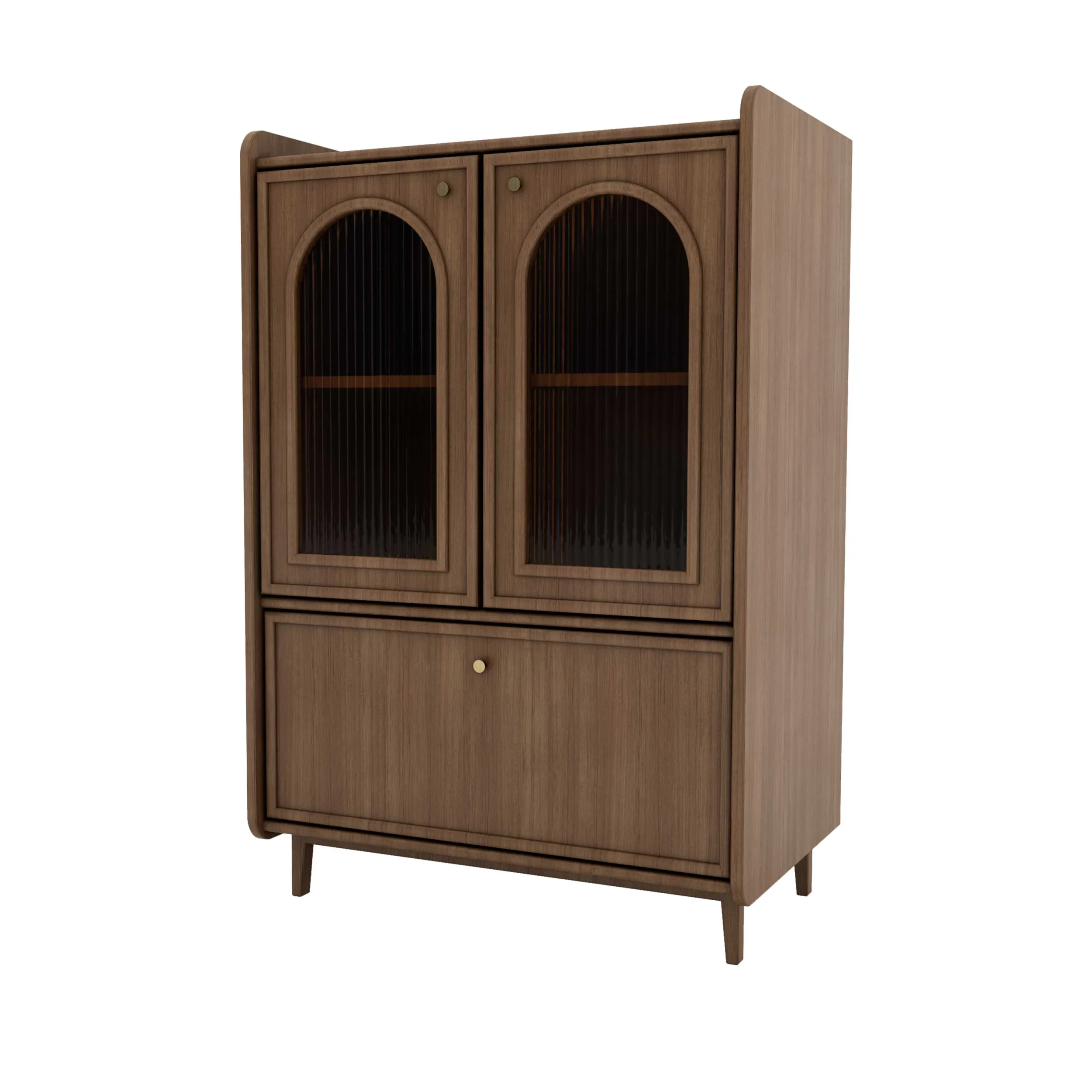Classic Mid-Century Wooden Glass Cabinet 3D Model .c4d .max .obj .3ds .fbx .stl .blend 