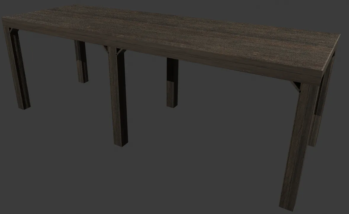 Workbench Table 3D Model .c4d .max .obj .3ds .fbx .stl .blend