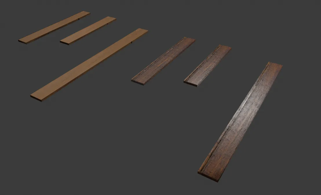 Realistic Wooden Planks Pack 6 PBR 4K s 3D Model .c4d .max .obj .3ds .fbx .stl .blend