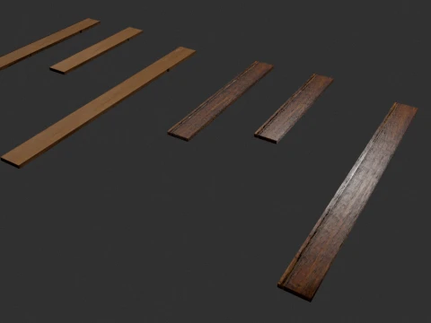 Realistic Wooden Planks Pack 6 PBR 4K s 3D Model