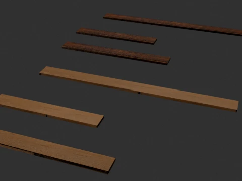 Realistic Wooden Planks Pack 6 PBR 4K s 3D Model