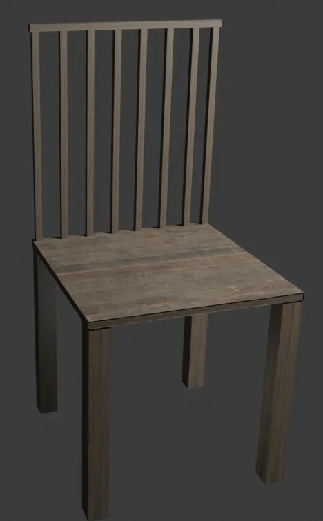 Realstic Wooden Chair 3D Model .c4d .max .obj .3ds .fbx .stl .blend 