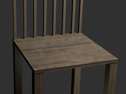 Realistischer Holzstuhl 3D Modell