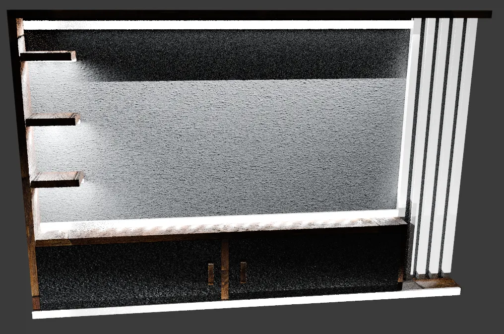 Modern Wooden TV Wall PBR 4K 3D Model .c4d .max .obj .3ds .fbx .stl .blend 