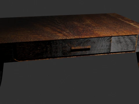 Rustic Wooden TV Cabinet PBR 4K 3D Model