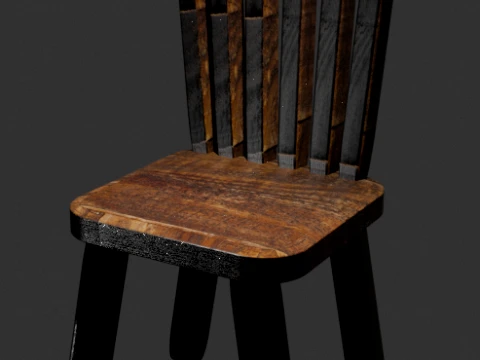 Realstic Wooden Chairs Pack 2 PBR 4K s 3D Model