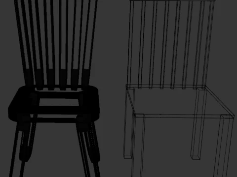 Realstic Wooden Chairs Pack 2 PBR 4K s 3D Model