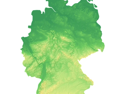 Germany Topographic Relief Map STL for 3D Printing 3D Print Model