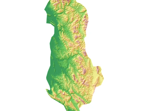 Albania Topographic Relief Map STL for 3D Printing 3D Print Model