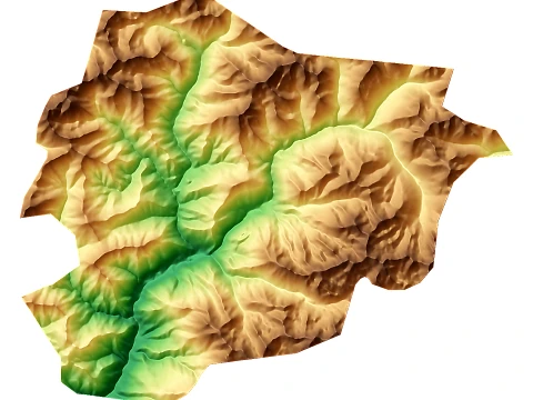 Andorra Topographic Relief Map STL for 3D Printing 3D Print Model