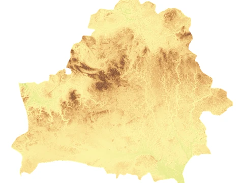 Belarus Topographic Relief Map STL for 3D Printing 3D Print Model