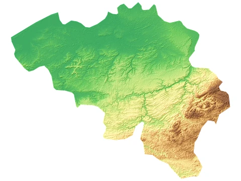 Belgium Topographic Relief Map STL for 3D Printing 3D Print Model