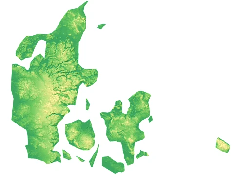 Mapa de relevo topogr&aacute;fico da Dinamarca STL para impress&atilde;o 3D Modelo de Impressão 3D