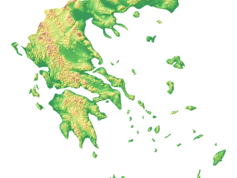 Greece Topographic Relief Map STL for 3D Printing 3D Print Model