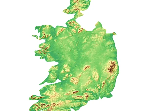 アイルランド地形起伏図 3D プリント用 STL 3Dプリントモデル
