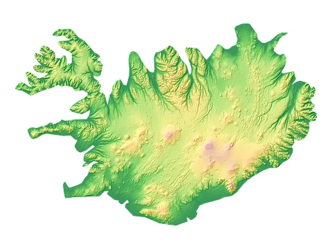 Iceland Topographic Relief Map STL for 3D Printing 3D Print Model