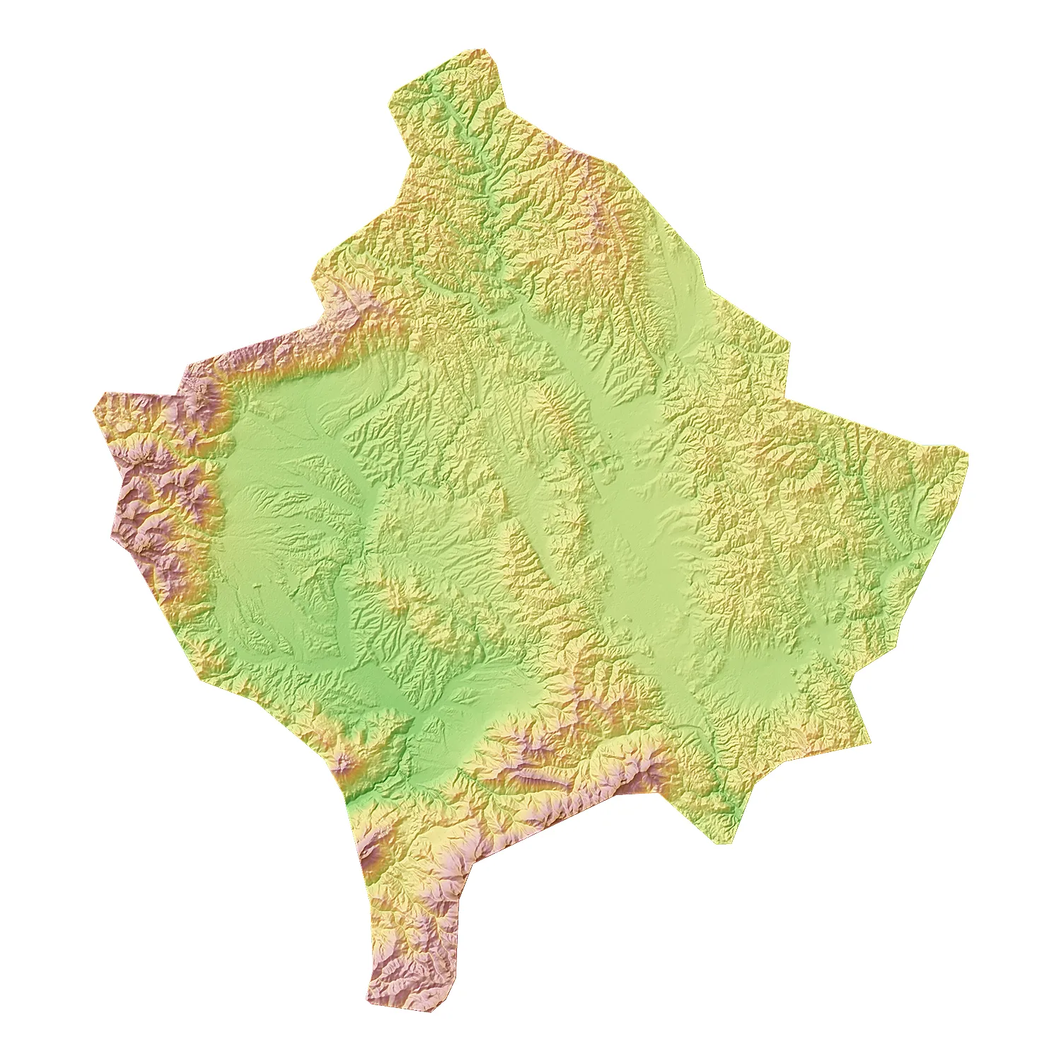 Kosovo Topographic Relief Map STL for 3D Printing 3D Print Model .c4d .max .obj .3ds .fbx .stl .blend 