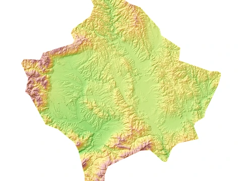 Kosovo Topographic Relief Map STL for 3D Printing 3D Print Model