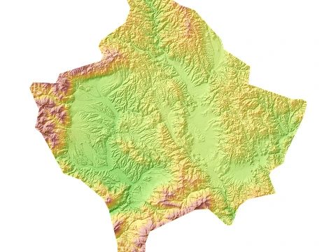Kosovo Topographic Relief Map STL for 3D Printing 3D Print Model