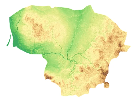 Lithuania Topographic Relief Map STL for 3D Printing 3D Print Model