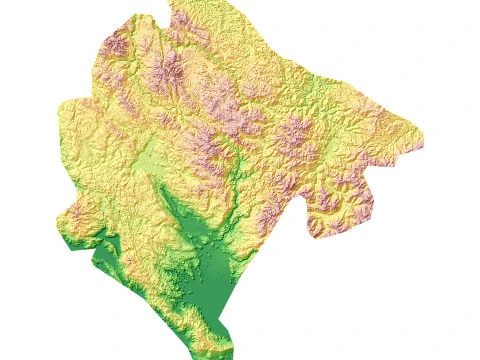 Montenegro Topographic Relief Map STL for 3D Printing 3D Print Model