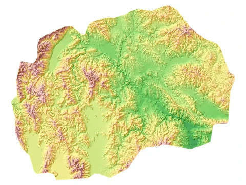 North Macedonia Topographic Relief Map STL for 3D Printing 3D Print Model