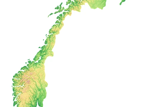 Norway Topographic Relief Map STL for 3D Printing 3D Print Model