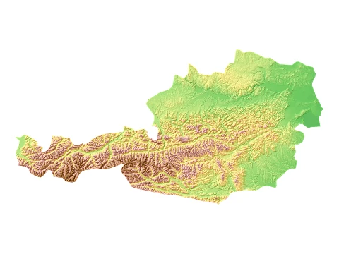 3D プリント用オーストリア地形起伏図 STL 3Dプリントモデル