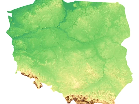 Poland Topographic Relief Map STL for 3D Printing 3D Print Model