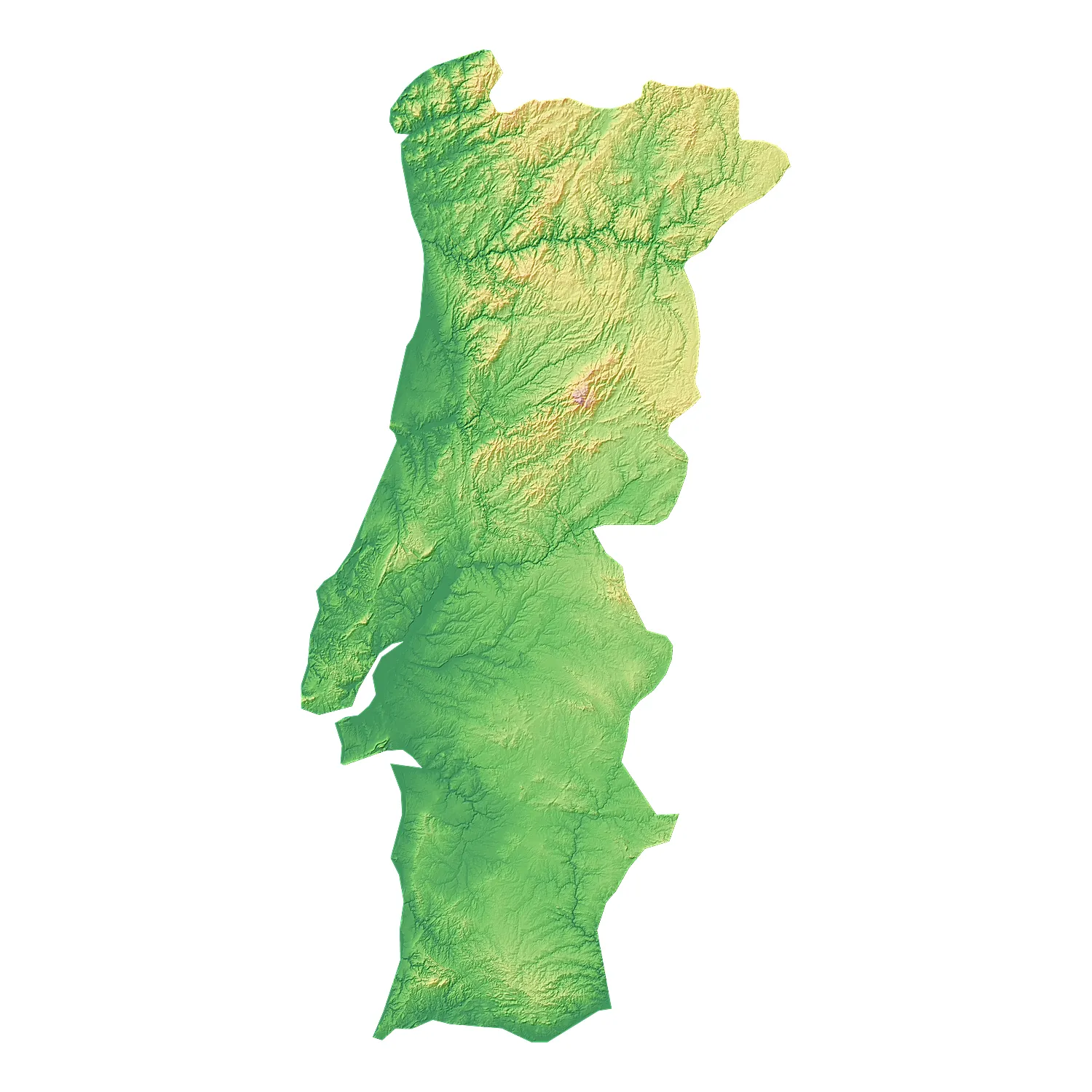 Portugal Topographic Relief Map STL for 3D Printing 3D Print Model .c4d .max .obj .3ds .fbx .stl .blend 