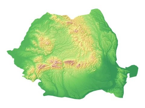 Romania Topographic Relief Map STL for 3D Printing 3D Print Model