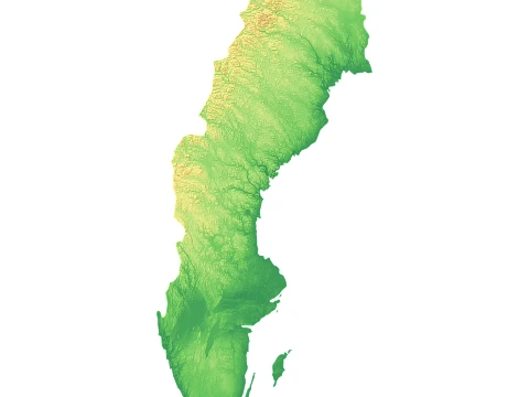 Sweden Topographic Relief Map STL for 3D Printing 3D Print Model
