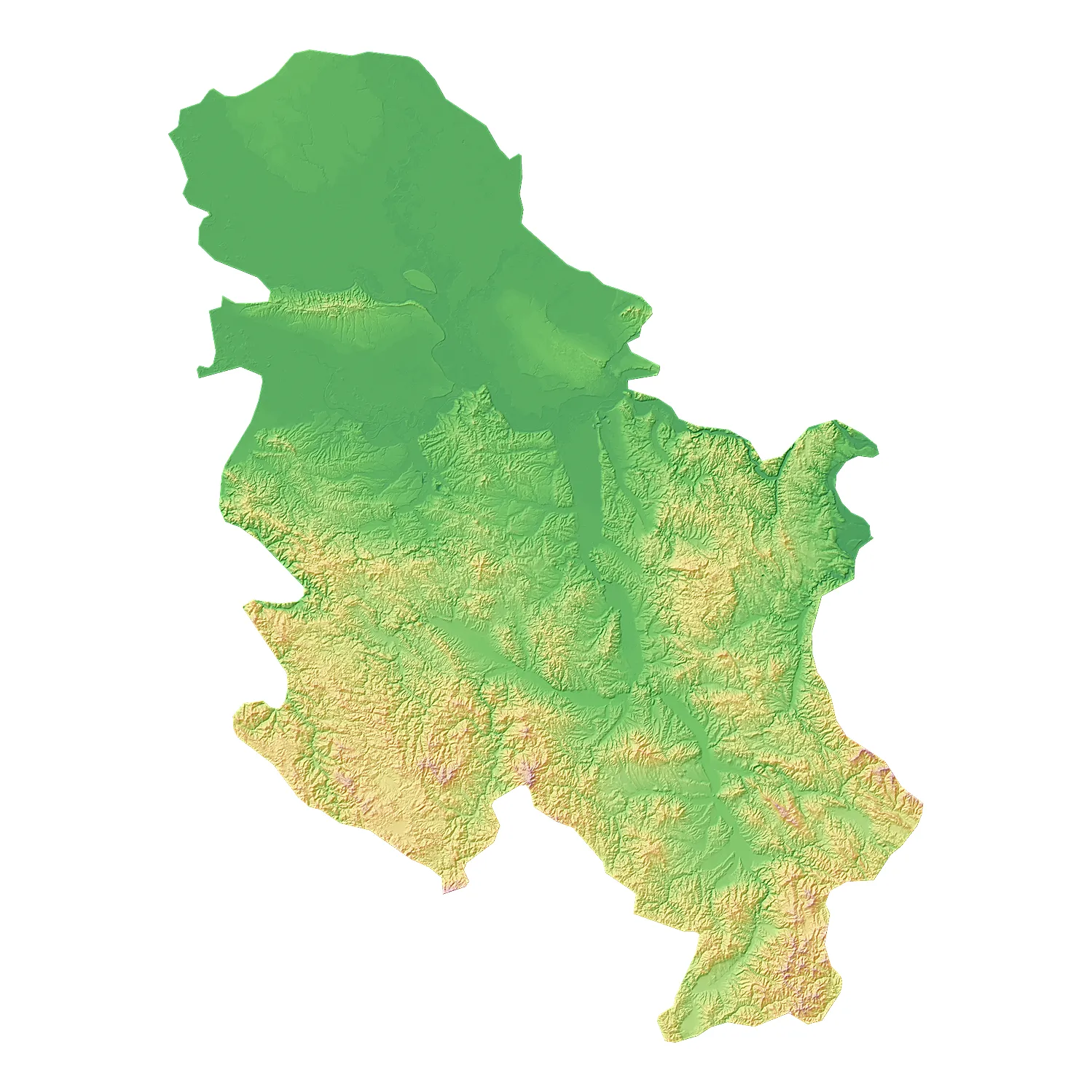 Serbia Topographic Relief Map STL for 3D Printing 3D Print Model .c4d .max .obj .3ds .fbx .stl .blend 